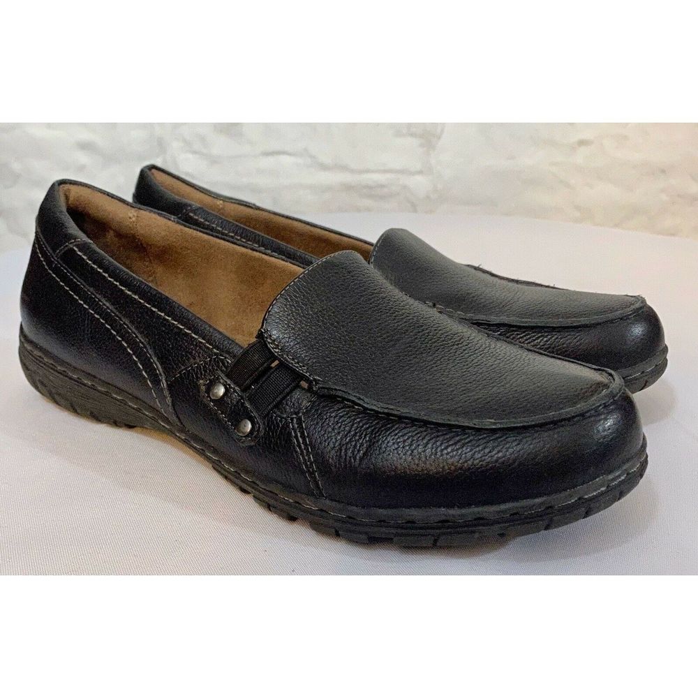 NATURAL SOUL RHETT Leather Loafers Shoes 10M Blk